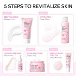 LAIKOU Sakura Kit Skin Care Sets Moisturizing and Reducing Fine Lines Cleansing Pore Product 5-Piece Korean Women's Day Gift