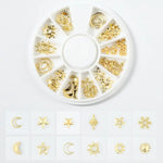 1 Jar Gold White Snowflake Christmas Nail Glitter Sequins 3D Snowflake Xmas Nail Winter DIY Decals Charms Nail Accessories Parts