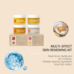 Day Night Skincare Set Firming Moisturizing & Skin Barrier Repair Cream Tightening Brighten Face Scrub Nourishing Eye Care Combo