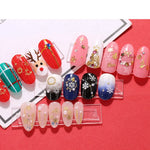 1 Jar Gold White Snowflake Christmas Nail Glitter Sequins 3D Snowflake Xmas Nail Winter DIY Decals Charms Nail Accessories Parts