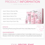 LAIKOU Sakura Kit Skin Care Sets Moisturizing and Reducing Fine Lines Cleansing Pore Product 5-Piece Korean Women's Day Gift