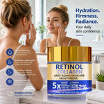 Facial Lotion Face Moisturizer Retinol & Collagen Cream For Women Men Moisturizing Nourishing Day & Night Skincare Serum