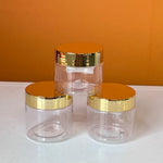 20pcs/lot 30/50/60/80mlStorage Jars With Gold Lids Round Canister Empty Plastic Cosmetic Jars Food Travel Bottle Pot