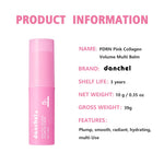 PDRN Pink Collagen Volumer Multi Balm Deep Hydration Plump Smooth Radiant Multi Collagen Stick for Cheeks Eyes Lips Neck Skincare