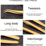 1PC Eyelash Extension Tweezers Lash Tweezer Applicator Extension Supplies Volume Professional Eyebrow Eyelash Gold Tweezers