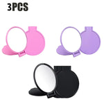 3Pcs Mini Folding Mirror Round Compact 2.4 in Small Portable Travel Makeup Mirror Compact Mirror for Purse Women Girls Travel Da