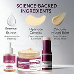 Korean Calcium Volume Multi Balm+Calcium Collagen Moisturizer+Pore Firming Essence Gentle & Moisture Routine for Daily Skincare