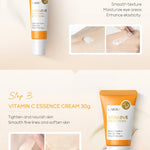 LAIKOU Vitamin C Skin Care Sets 3pcs Face Cream Serum Eye Cream Moisturizing Anti Wrinkles Facial Care Kit