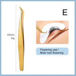 1PC Eyelash Extension Tweezers Lash Tweezer Applicator Extension Supplies Volume Professional Eyebrow Eyelash Gold Tweezers