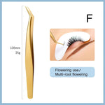 1PC Eyelash Extension Tweezers Lash Tweezer Applicator Extension Supplies Volume Professional Eyebrow Eyelash Gold Tweezers