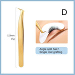 1PC Eyelash Extension Tweezers Lash Tweezer Applicator Extension Supplies Volume Professional Eyebrow Eyelash Gold Tweezers