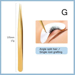1PC Eyelash Extension Tweezers Lash Tweezer Applicator Extension Supplies Volume Professional Eyebrow Eyelash Gold Tweezers